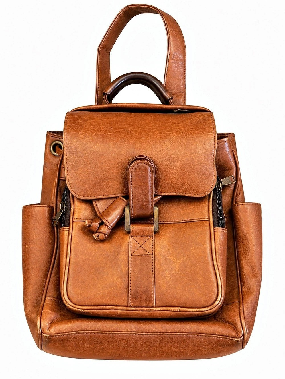 Vintage Wilsons Leather Cognac Brown Genuine Leather Backpack